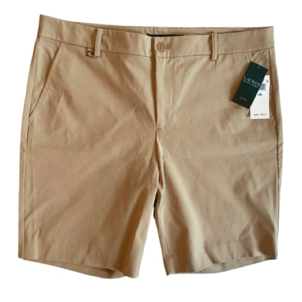Lauren Ralph Lauren Women’s Khaki Shorts Size 14P Preppy Old Money Classic NWT